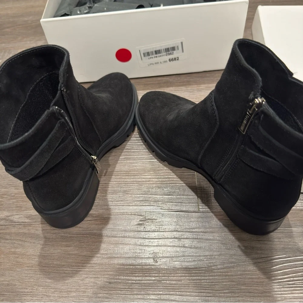 La Canadienne Shai Black Suede Bootie Boots